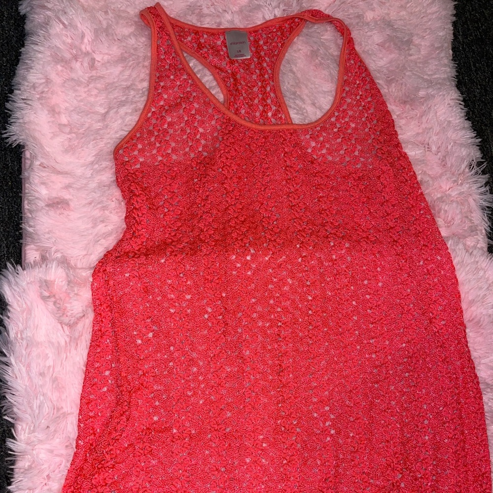 Pink bathing suit cover up